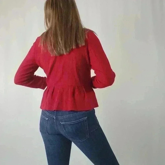 NWOT Anthropologie Pim + Larkin Peplum Wool Blazer Cardigan - Picture 6 of 7